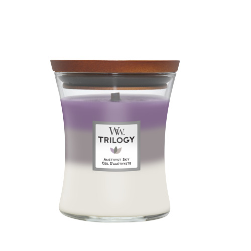 Ароматическая свеча Wood Wick трилогия, средняя Аметистовое небо 250 гр