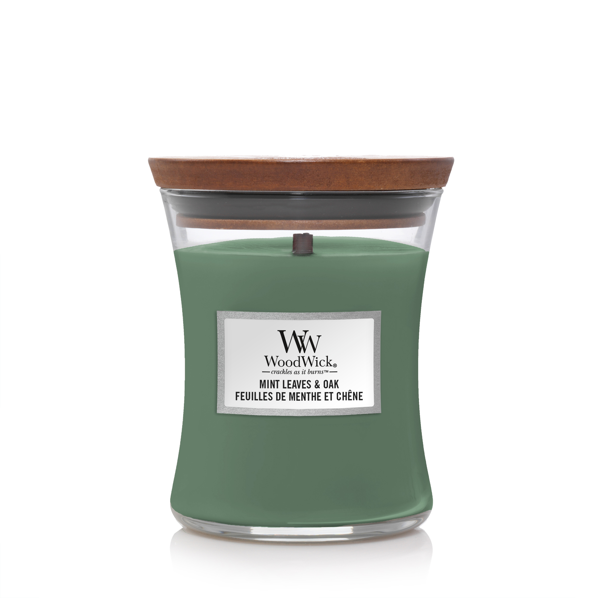Ароматическая свеча WoodWick средняя,  Листья мяты и дуб 275 гр
