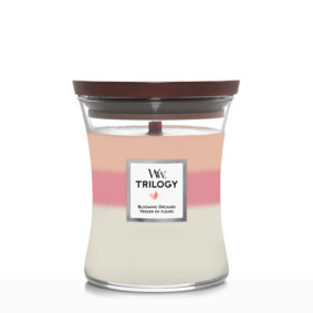 Ароматическая свеча Wood Wick трилогия средняя Цветущий фруктовый сад 250 гр
