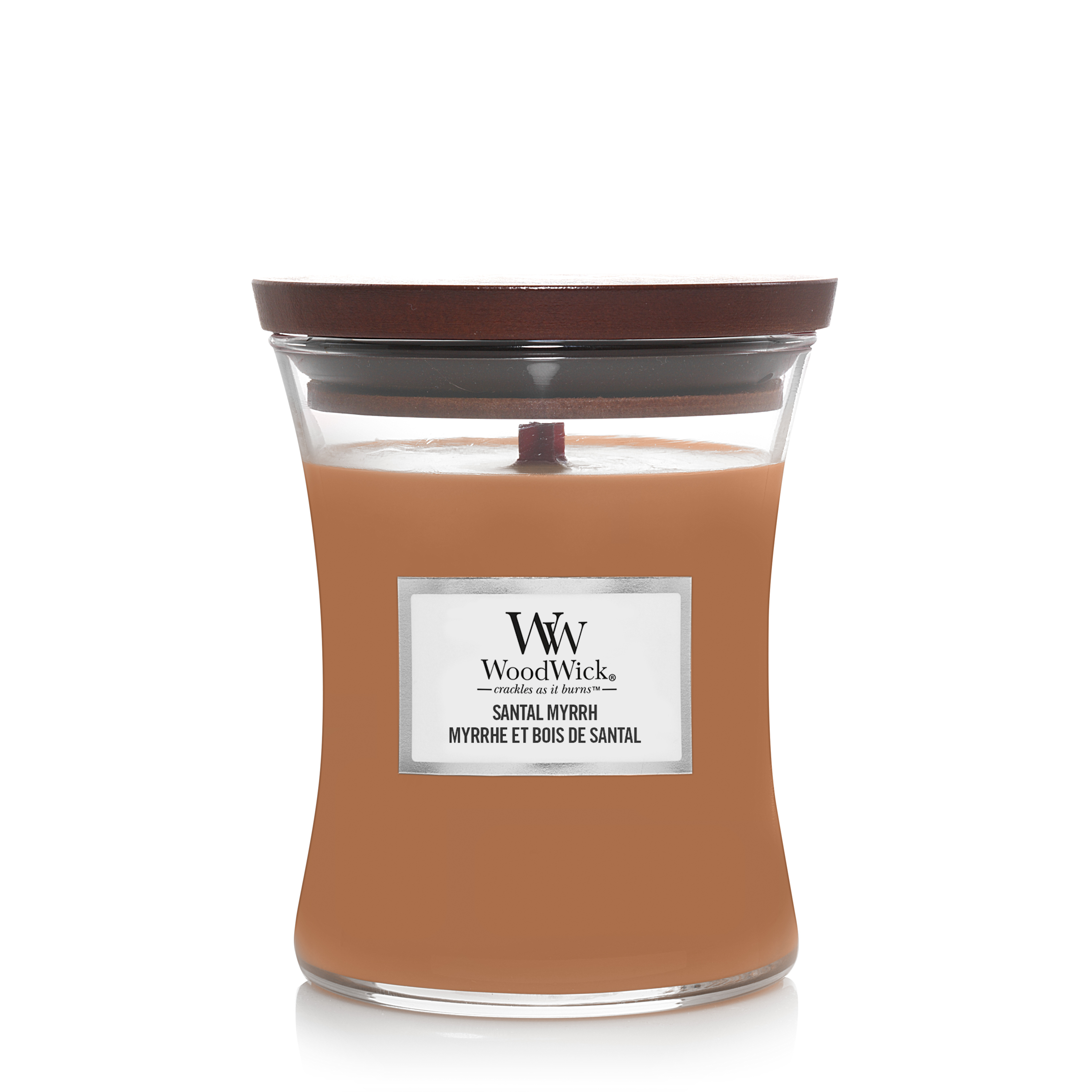 Ароматическая свеча WoodWick средняя, Смола санлаолового дерева 275гр