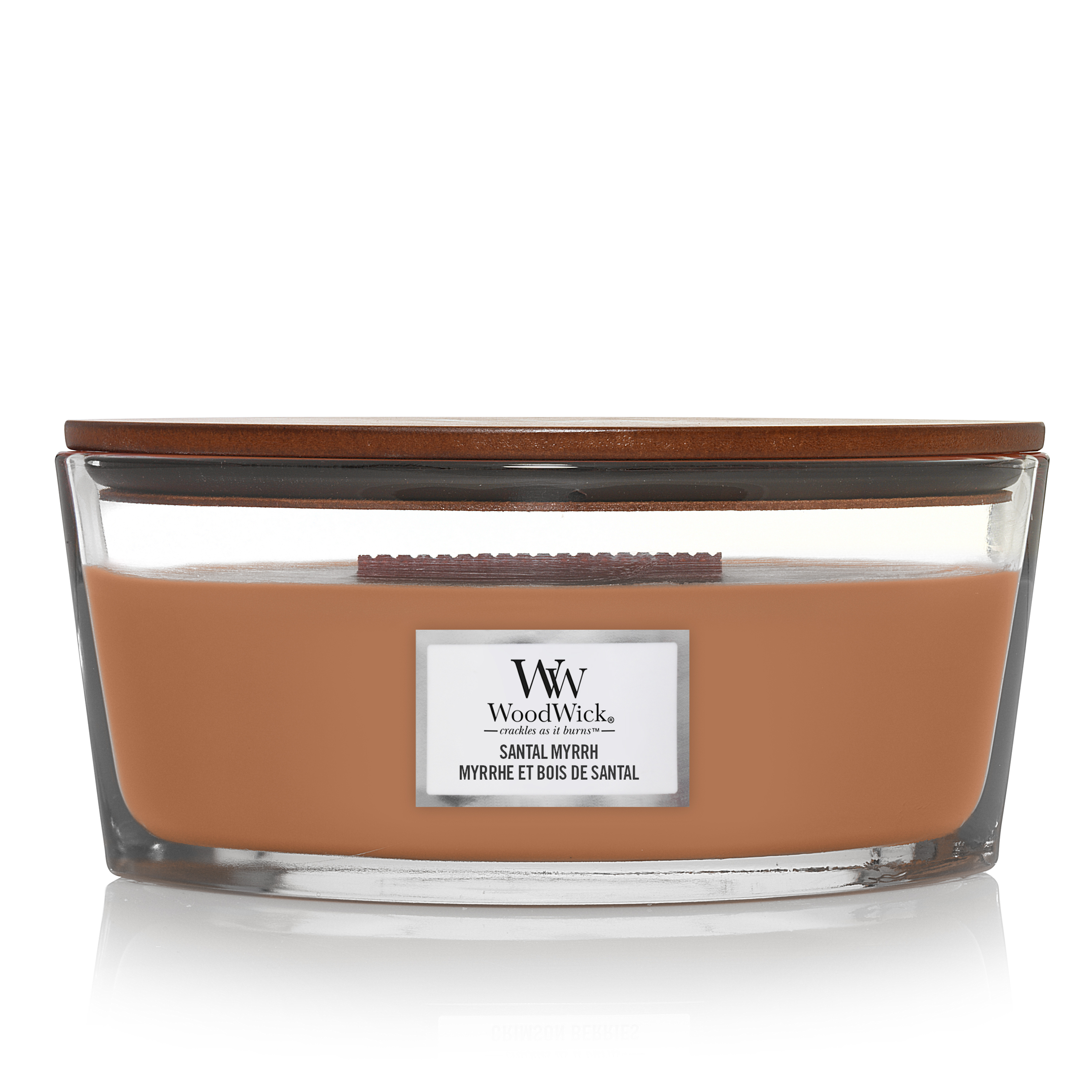 Ароматическая свеча WoodWick элипс, Смола санлаолового дерева / Santal Myrrh
