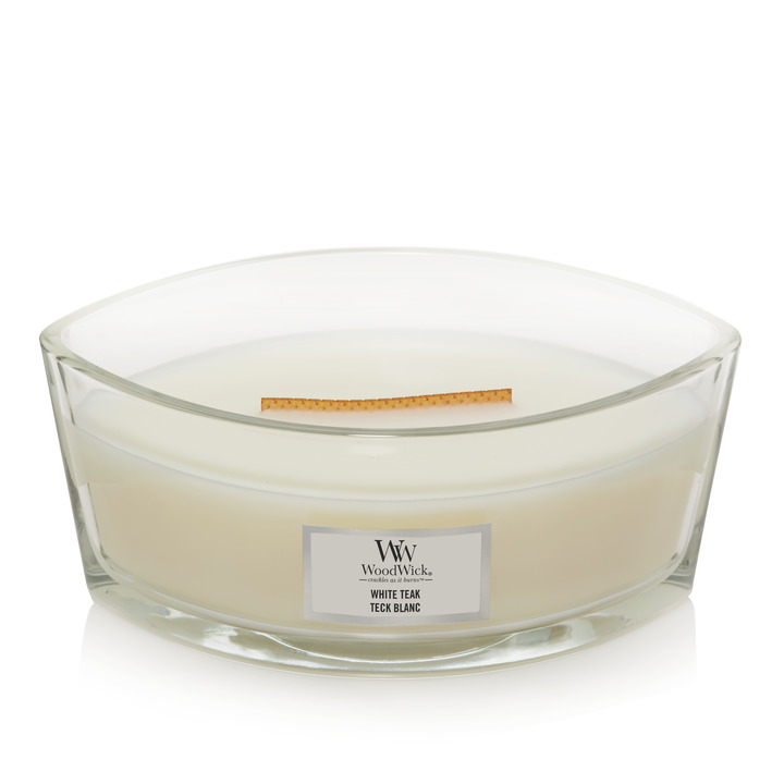 Ароматическая свеча WoodWick элипс, Белый Тик 454 гр