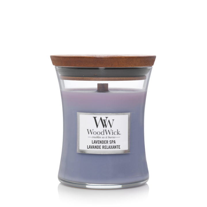 Ароматическая свеча WoodWick средняя, Лавандовый спа 275 гр