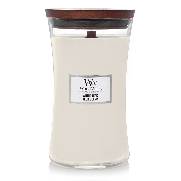 Ароматическая свеча WoodWick большая, Белый Тик 610 гр